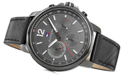  Shop Authentic Tommy Hilfiger London Chronograph Grey Dial Black Leather Strap Watch for Men - 1791533 - Luxxuri