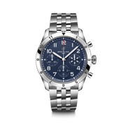 Shop Authentic Breitling Avi Chronograph 42 Tribute to Vought F4U Corsair Blue Dial Silver Steel Strap Watch for Men - A233801A1C1A1 - Luxxuri