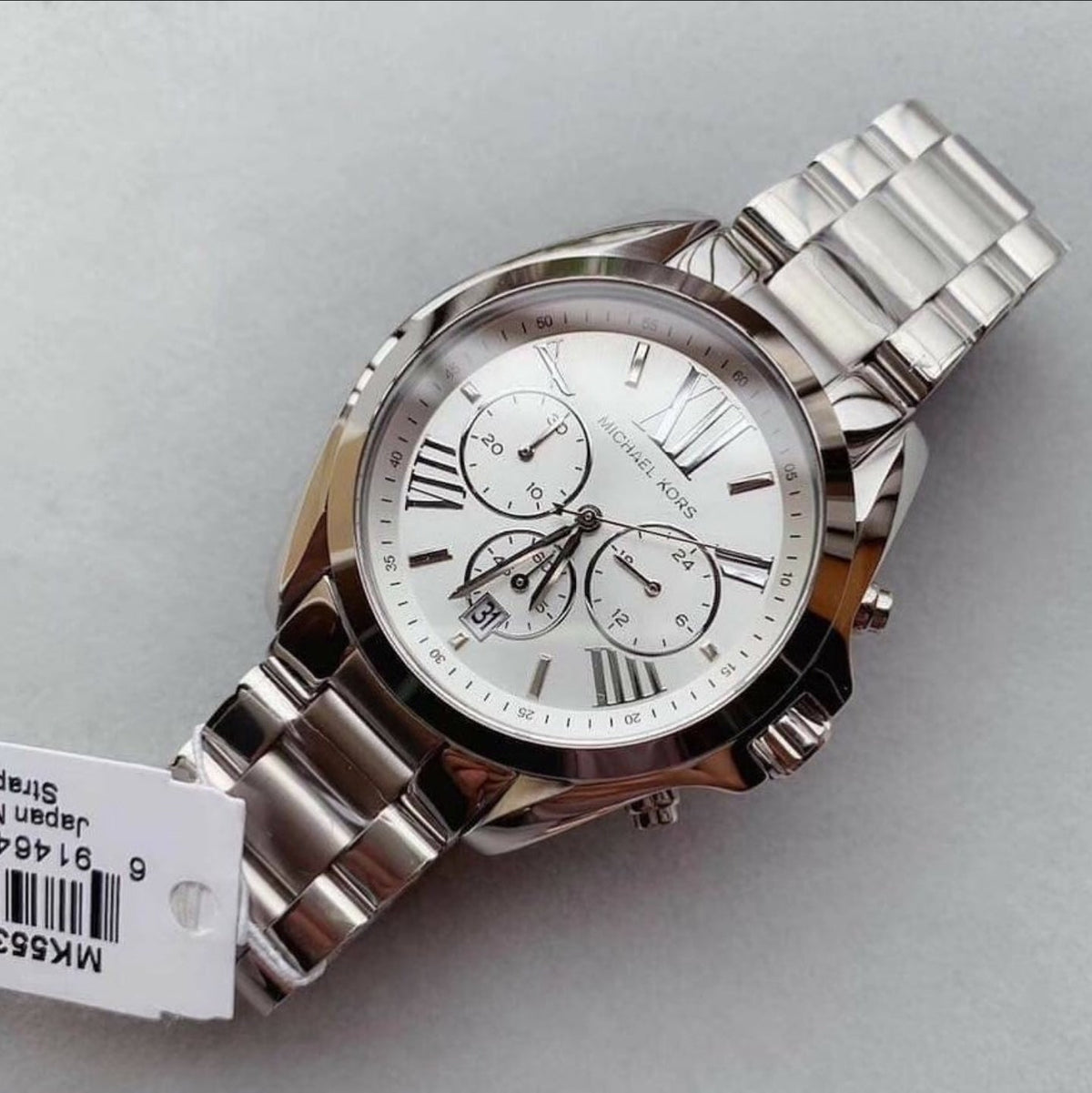  Shop Authentic Michael Kors Bradshaw Silver Dial Silver Steel Strap Watch for Men - MK5535 - Luxxuri