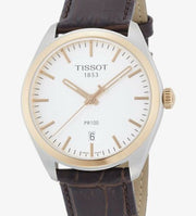  Shop Authentic Tissot T Classic PR 100 Quartz White Dial Brown Leather Strap Watch for Men - T101.410.26.031.00 - Luxxuri