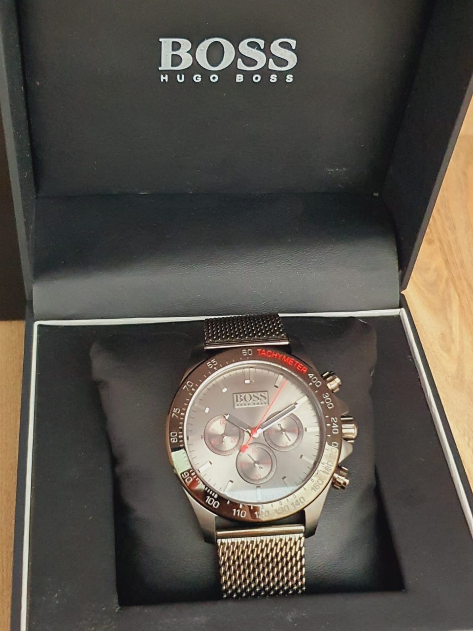  Shop Authentic Hugo Boss Ikon Grey Dial Grey Mesh Bracelet Watch for Men - 1513443 - Luxxuri