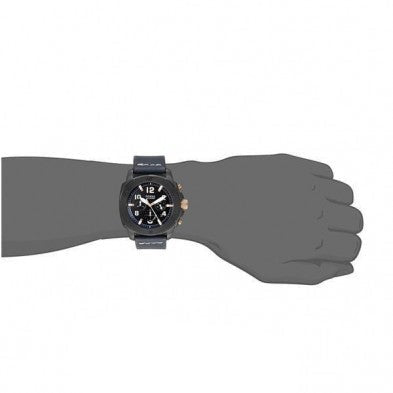  Shop Authentic Fossil Modern Machine Chronograph Black Dial Blue Leather Strap Watch for Men - FS5066 - Luxxuri