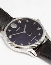  Shop Authentic Gucci G Timeless Automatic Blue Dial Black Leather Strap Watch For Men - YA126347 - Luxxuri