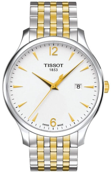  Shop Authentic Tissot T Classic Tradition White Dial Two Tone Mesh Bracelet Watch for Women - T063.210.22.037.00 - Luxxuri