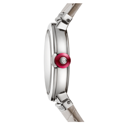  Shop Authentic Bvlgari LVCEA Diamonds Silver Mother of Pearl Dial Silver Leather Strap Watch for Women - LVCEA103367 - Luxxuri