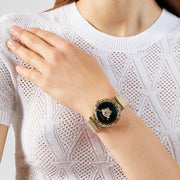 Shop Authentic Versace Palazzo Empire Greca Green Dial Gold Mesh Bracelet Watch for Women - VEDV00819 - Luxxuri