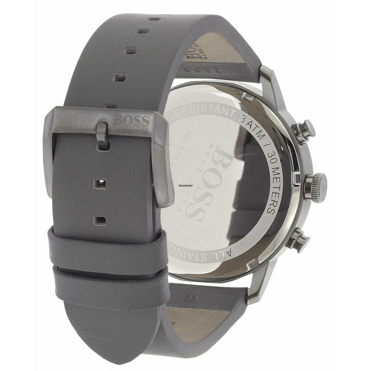  Shop Authentic Hugo Boss Architectural Grey Dial Grey Leather Strap Watch for Men - 1513570 - Luxxuri