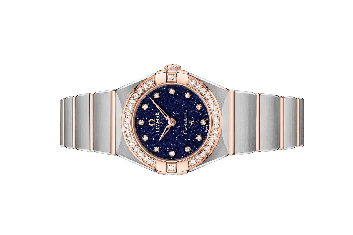 Shop Authentic Omega Constellation Quartz Diamonds Blue Dial Two Tone Steel Strap Watch for Women - 131.25.25.60.53.002 - Luxxuri