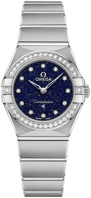  Shop Authentic Omega Constellation Manhattan Quartz Diamonds Blue Dial Silver Steel Strap Watch for Women - 131.15.25.60.53.001 - Luxxuri