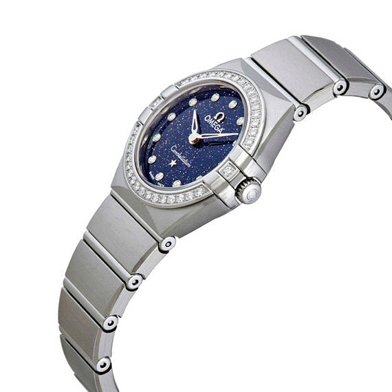  Shop Authentic Omega Constellation Manhattan Quartz Diamonds Blue Dial Silver Steel Strap Watch for Women - 131.15.25.60.53.001 - Luxxuri