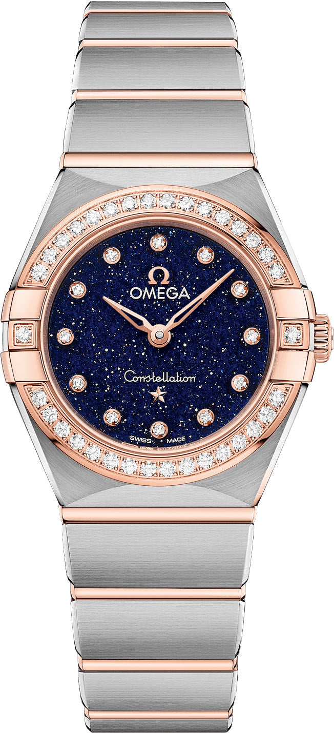  Shop Authentic Omega Constellation Quartz Diamonds Blue Dial Two Tone Steel Strap Watch for Women - 131.25.25.60.53.002 - Luxxuri