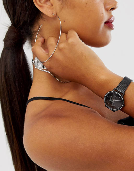  Shop Authentic Hugo Boss Infinity Black Dial Black Mesh Bracelet Watch for Women -1502521 - Luxxuri