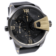  Shop Authentic Diesel Uber Chief Two Hand Black Dial Black Leather Strap Watch For Men - DZ7377 - Luxxuri