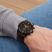  Shop Authentic Fossil Townsman Chronograph Black Dial Brown Leather Strap Watch for Men - FS5437 - Luxxuri