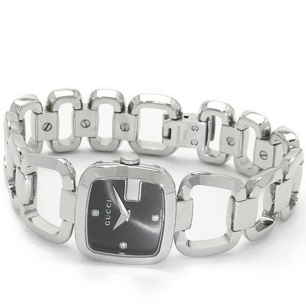  Shop Authentic Gucci G Diamonds Black Dial Silver Steel Strap Watch For Women - YA125509 - Luxxuri