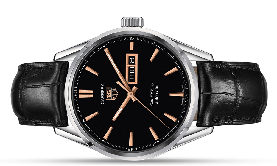  Shop Authentic Tag Heuer Carrera Calibre 5 Automatic Black Dial Black Leather Strap Watch for Men - WAR201C.FC6266 - Luxxuri