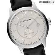  Shop Authentic Burberry The Classic Horseferry Beige Dial Black Leather Strap Watch for Men - BU10000 - Luxxuri
