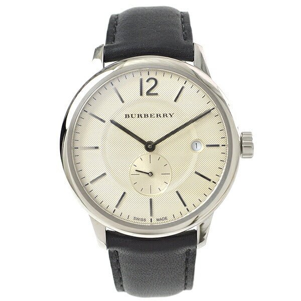  Shop Authentic Burberry The Classic Horseferry Beige Dial Black Leather Strap Watch for Men - BU10000 - Luxxuri