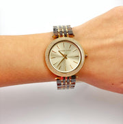  Shop Authentic Michael Kors Darci Gold Dial Brown Two Tone Steel Strap Watch for Women - MK4326 - Luxxuri