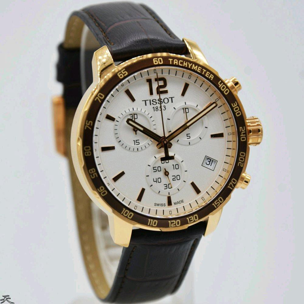  Shop Authentic Tissot Quickster Chronograph 42mm White Dial Brown Leather Strap Watch For Men - T095.417.36.037.00 - Luxxuri