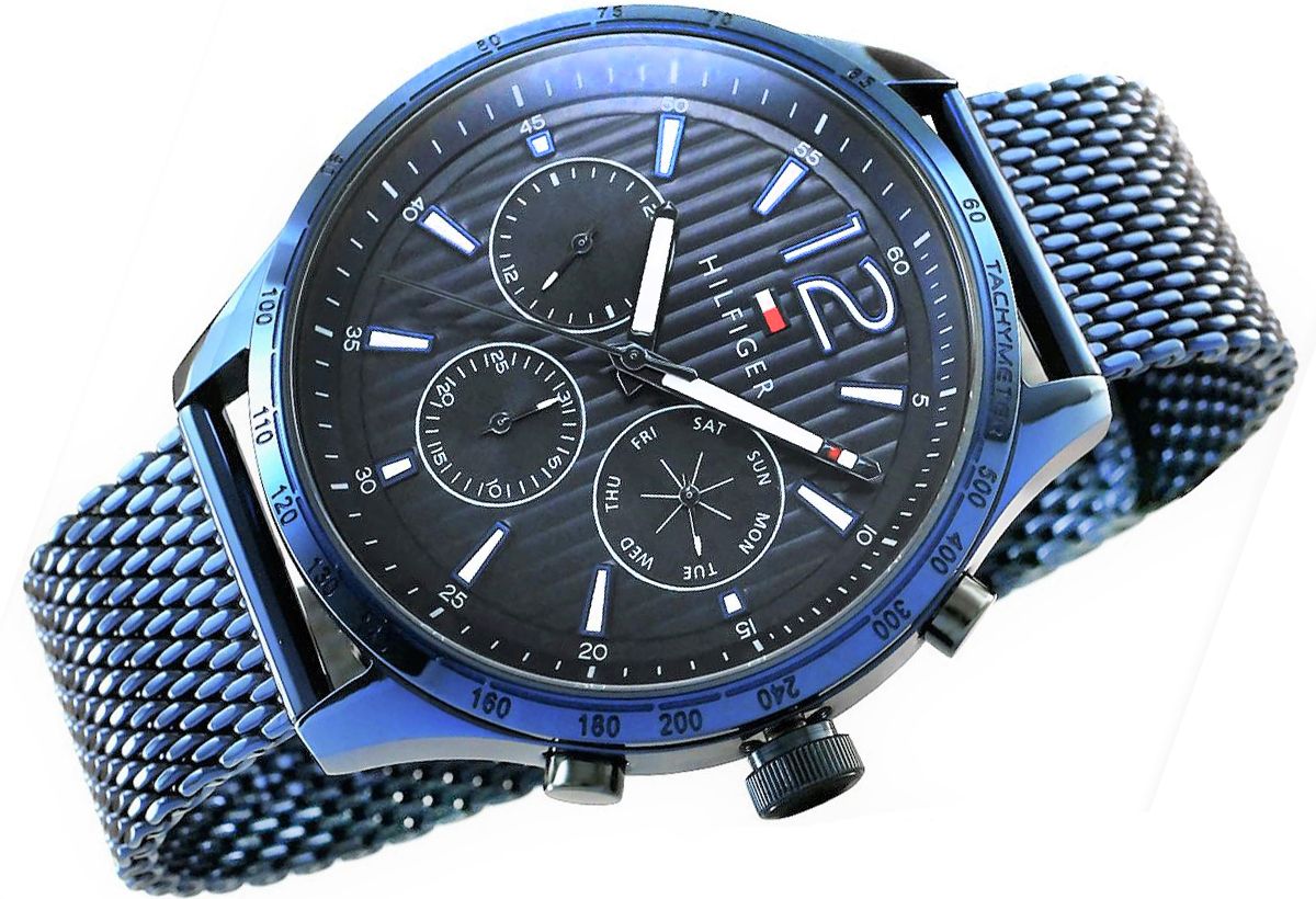  Shop Authentic Tommy Hilfiger Gavin Chronograph Blue Dial Blue Mesh Bracelet Watch for Men - 1791471 - Luxxuri