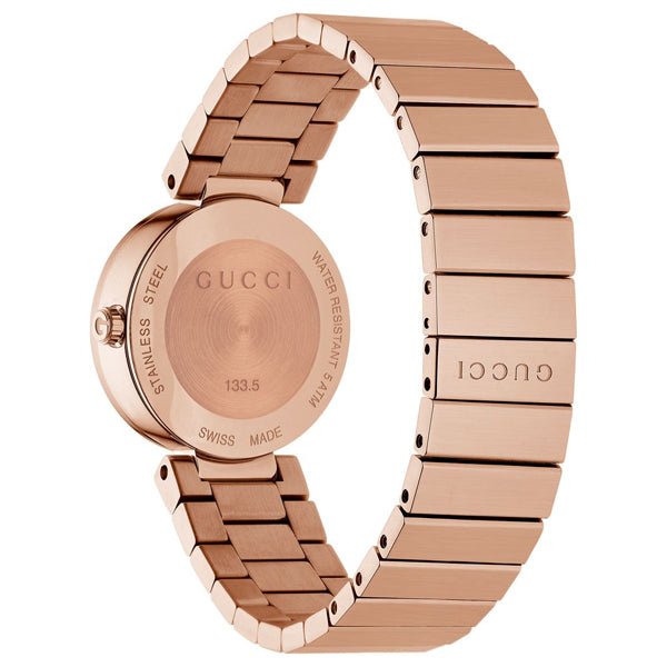  Shop Authentic Gucci G Interlocking Mother of Pearl Dial Rose Gold Steel Strap Watch For Women - YA133515 - Luxxuri
