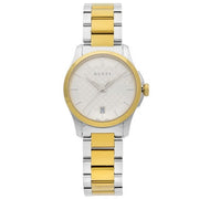  Shop Authentic Gucci G Timeless Quartz Silver Dial Two Tone Steel Strap Watch For Women - YA126531 - Luxxuri