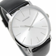  Shop Authentic Calvin Klein Posh Silver Dial Black Leather Strap Watch for Men - K8Q311C6 - Luxxuri