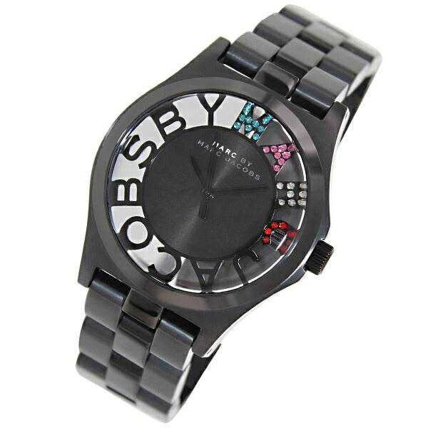  Shop Authentic Marc Jacobs Henry Skeleton Black Dial Black Steel Strap Watch for Women - MBM3265 - Luxxuri