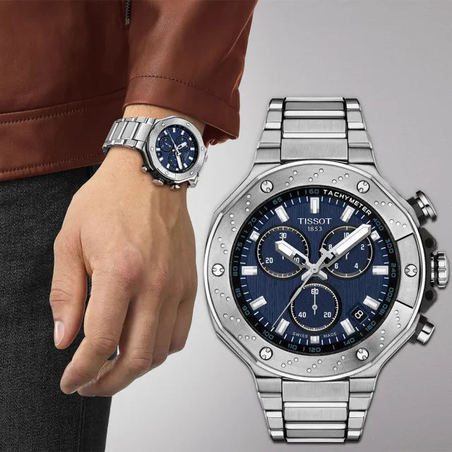  Shop Authentic Tissot T Race Chronograph Blue Dial Silver Steel Strap Watch For Men - T141.417.11.041.00 - Luxxuri