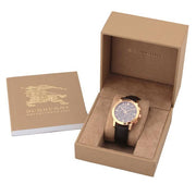  Shop Authentic Burberry The City Grey Dial Brown Leather Strap Unisex Watch - BU9755 - Luxxuri