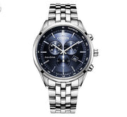  Shop Authentic Citizen Eco Drive Chronograph Blue Dial Silver Steel Strap Watch For Men - AT2140-55L - Luxxuri