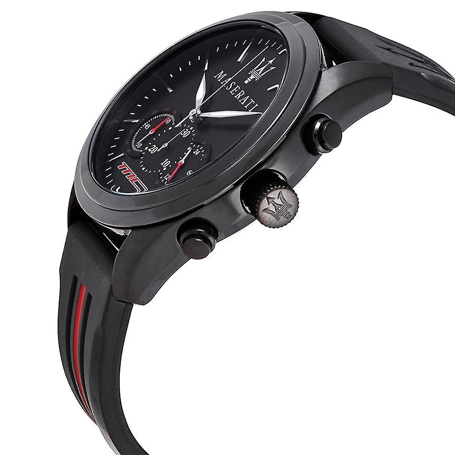  Shop Authentic Maserati Traguardo Chronograph Black Dial Black Rubber Strap Watch For Men - R8871612004 - Luxxuri