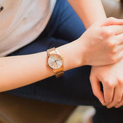  Shop Authentic Calvin Klein City White Mother of Pearl Dial Rose Gold Steel Strap Watch for Women - K2G23646 - Luxxuri