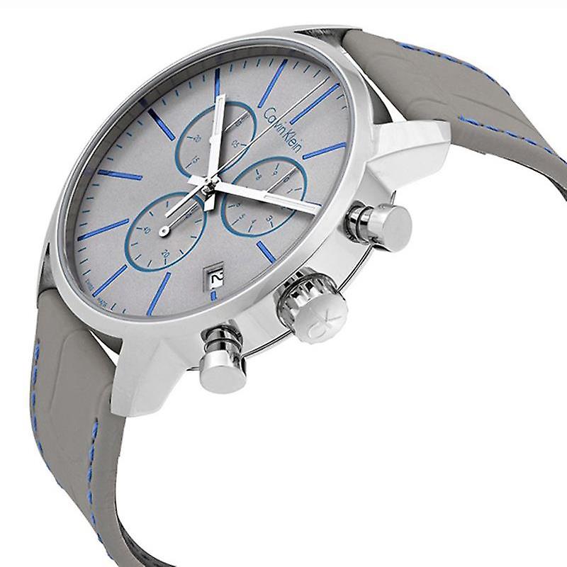  Shop Authentic Calvin Klein City Chronograph White Dial White Leather Strap Watch for Men - K2G271Q4 - Luxxuri