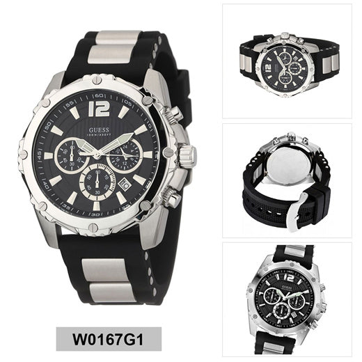  Shop Authentic Guess Intrepid Chronograph Black Dial Two Tone Steel Strap Watch for Men - W0167G1 - Luxxuri