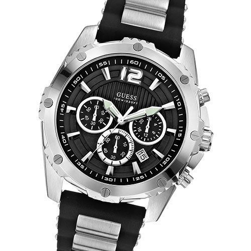  Shop Authentic Guess Intrepid Chronograph Black Dial Two Tone Steel Strap Watch for Men - W0167G1 - Luxxuri