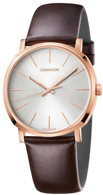  Shop Authentic Calvin Klein Posh Silver Dial Brown Leather Strap Watch for Men - K8Q316G6 - Luxxuri