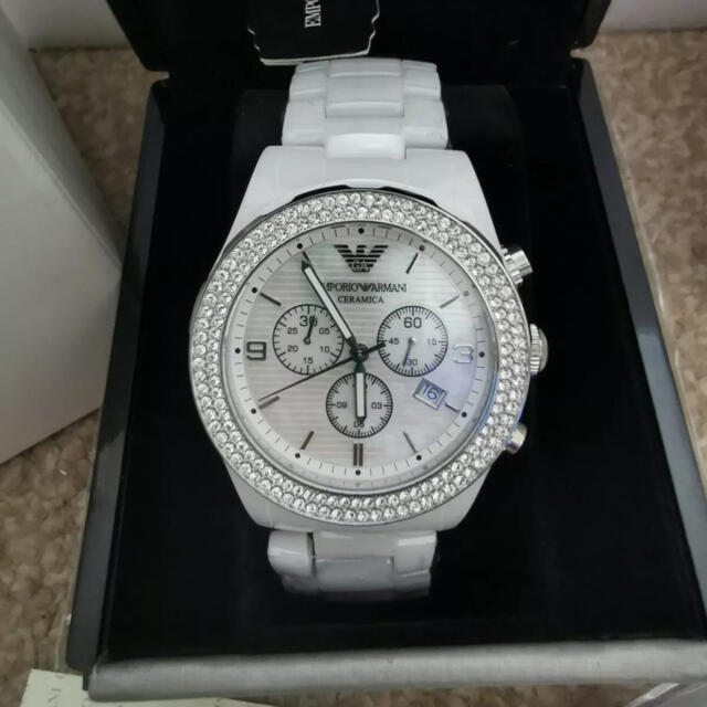  Shop Authentic Emporio Armani Ceramica Chronograph White Dial White Ceramic Strap Watch For Women - AR1456 - Luxxuri