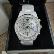  Shop Authentic Emporio Armani Ceramica Chronograph White Dial White Ceramic Strap Watch For Women - AR1456 - Luxxuri