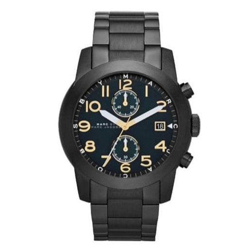  Shop Authentic Marc Jacobs Larry Chronograph Black Dial Black Steel Strap Watch for Men - MBM8606 - Luxxuri
