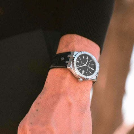  Shop Authentic Maurice Lacroix Aikon Date Automatic Black Dial Black Leather Strap Watch For Men - AI6008-SS001-330-1 - Luxxuri