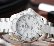  Shop Authentic Tag Heuer Aquaracer Diamonds White Dial Two Tone Steel Strap Watch for Women - WAY131H.BA0914 - Luxxuri