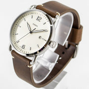  Shop Authentic Fossil The Commuter White Dial Brown Leather Strap Watch for Men - FS5275 - Luxxuri