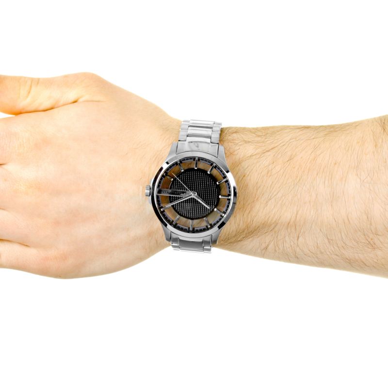  Shop Authentic Armani Exchange Hampton Chronograph Black Dial Silver Steel Strap Watch For Men - AX2179 - Luxxuri