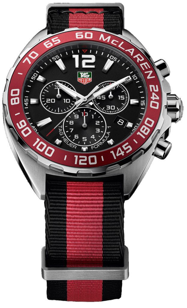  Shop Authentic Tag Heuer Formula 1 McLaren Limited Edition Chronograph Black Dial Two Tone NATO Strap Watch for Men - CAZ1112.FC8188 - Luxxuri