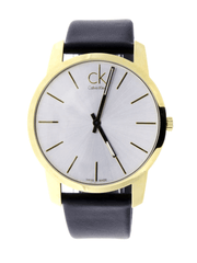  Shop Authentic Calvin Klein City Silver Dial Black Leather Strap Watch For Men - K2G21520 - Luxxuri