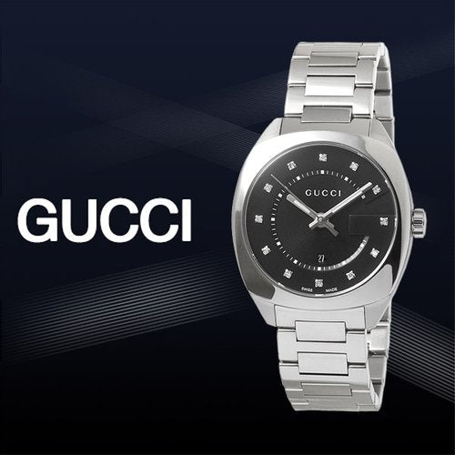  Shop Authentic Gucci GG2570 Diamonds Black Dial Silver Steel Strap Watch For Women - YA142404 - Luxxuri
