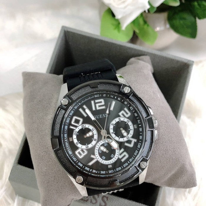  Shop Authentic Guess Delta Black Dial Black Silicone Strap Watch for Men - GW0051G1 - Luxxuri