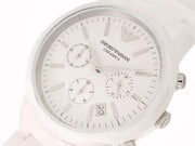  Shop Authentic Emporio Armani Ceramica Chronograph White Dial White Strap Watch For Men - AR1453 - Luxxuri